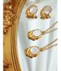 Korean-Inspired Irregular Mother-of-Pearl Pendant Necklace & Earring Gold-Plated Set