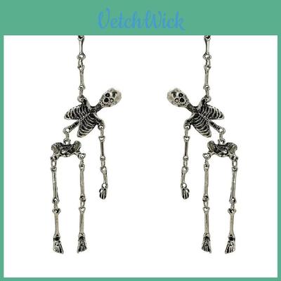 Einzigartige und schrullige Halloween-Totenkopf-Ohrringe, Vintage, Ganzmetalllegierung, Hängeschmuck