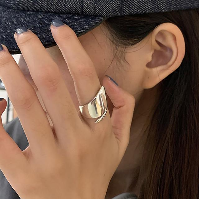 Minimalist 925 Sterling Silver Smooth Rings for Women New Fashion Vintage Geometric Handmade Birthday Party Jewelry Gift