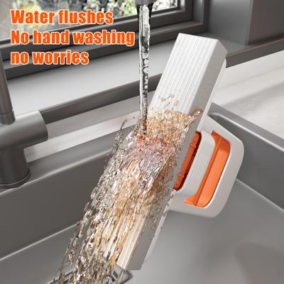 1/2/3 Stück Mini Mopp mit Tiefenrillen-Design Nass-/Trocken-Schwammmopp Einhand-Auswringgriff Faltbarer Tischmopp