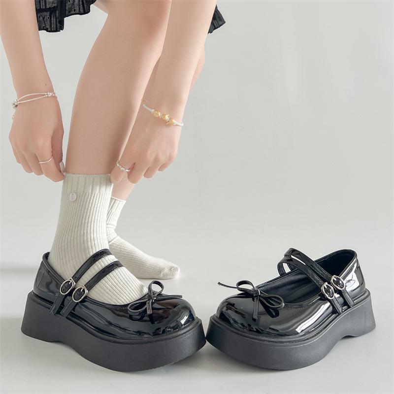 Fashion French Retro Shallow Mouth Platform Single Shoes Women's 2025 New Summer Skirt Versatile Mary Jane Small Leather Shoes