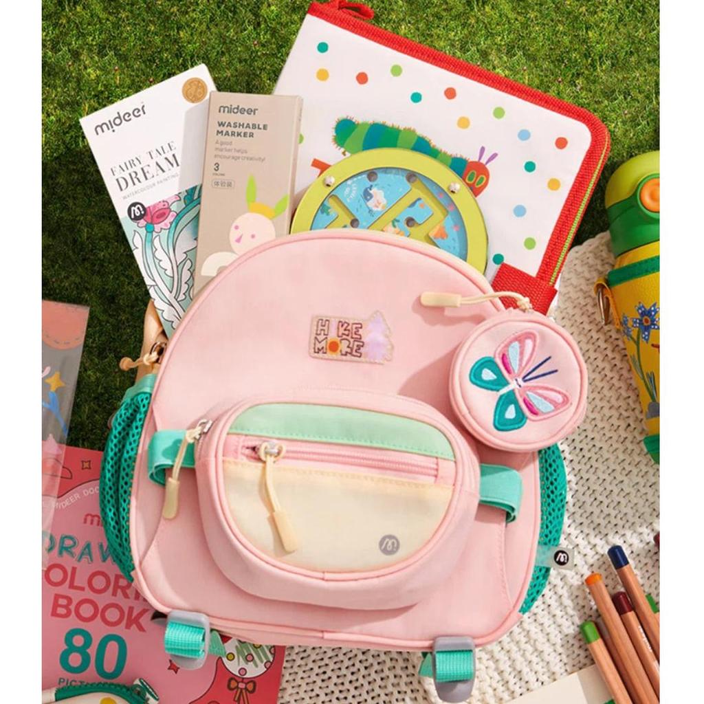 MiDeer Outdoor Functional Series Backpack, Cute Double Shoulder Bag - Pink Butterfly (S), 210*100*250mm