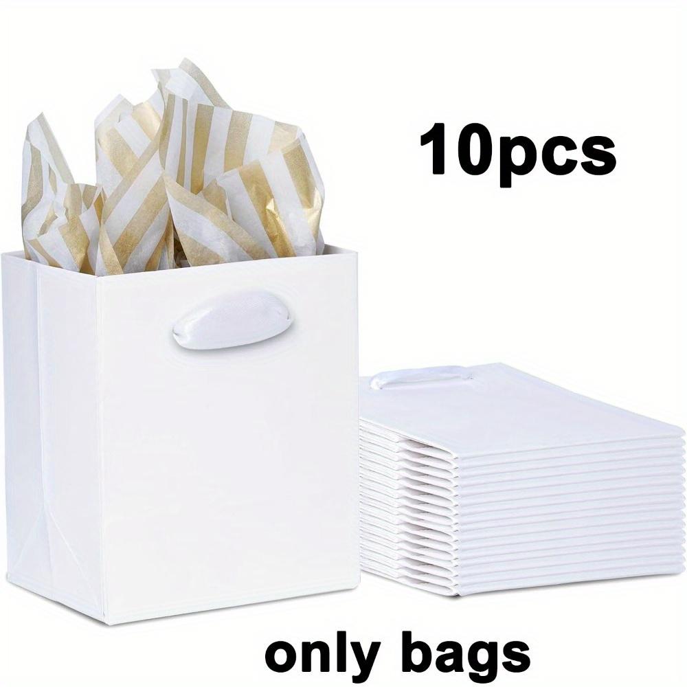 

10 шт. Маленькие подарочные пакеты с ручками Белые Мини подарочные пакеты Оптом Пакеты для подарков на вечеринку на День рождения Свадьбу Девичник Сладости Выпускной 10pcs 14*7*15cm