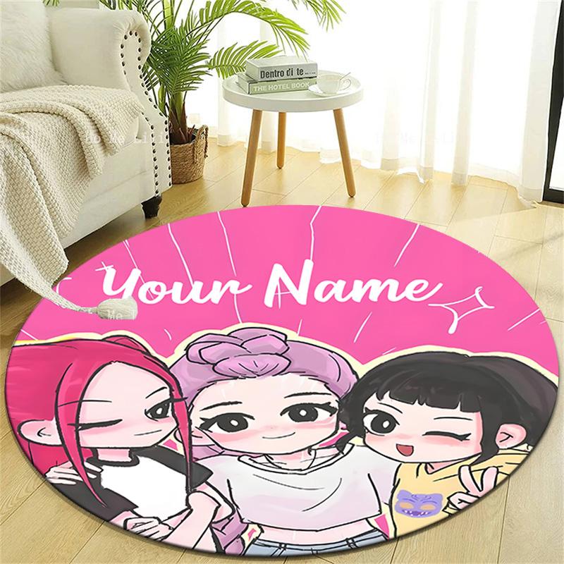 Personalized K-KPop Demon Hunters Round Chair Office Rug - Perfect for Mat, Office Chair & More - Ideal Gift for Birthdays and Holidays