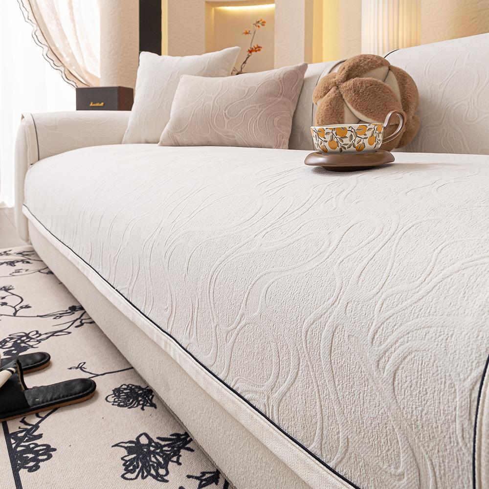 Four Seasons Universal Sofa Cushion  New Chenier Sofa Cover Non-Slip Straight Row Sofa Cushion Cushion One Piece
