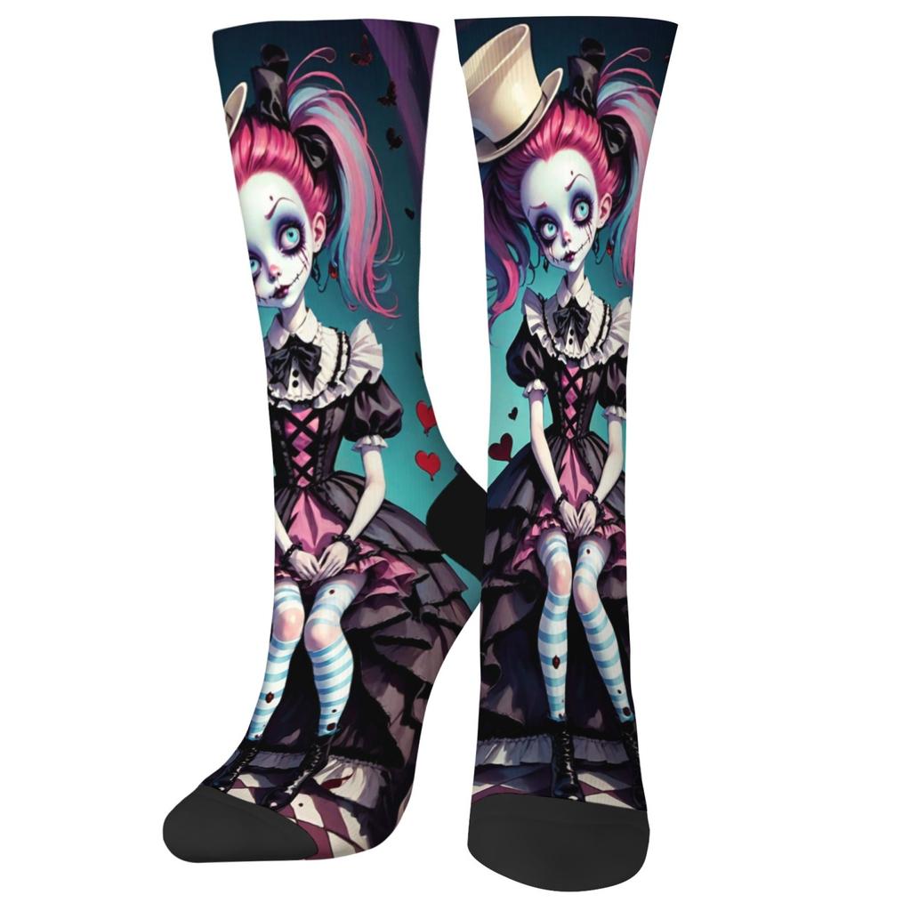 Halloween Monster Girl Cute Happy Socks Street Hip-Hop Trend Socks Harajuku Retro Skin-friendly Breathable Socks Unisex Gift