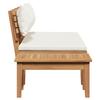 Garden Bench and Table Set 2 Pcs Cream and Brown Solid Teak Wood