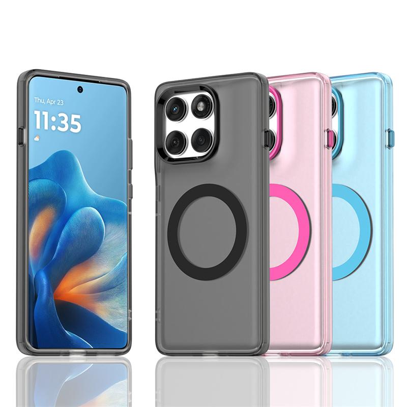 Magnetic Wireless Charging Case For Motorola Edge 60 Pro Moto Edge 60 Fusion Cover Candy Colors Transparent Shell Fundas Coque
