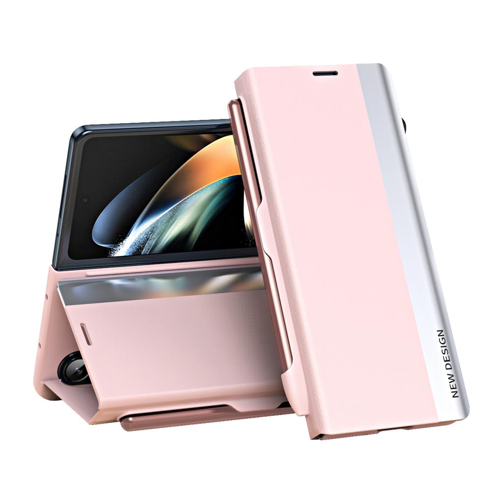 Leather Shockproof Fold Mobile Phone Case Screen Protector Integrated Bracket Stand with Pen for for Z Fold 2/3/4/5/6/7