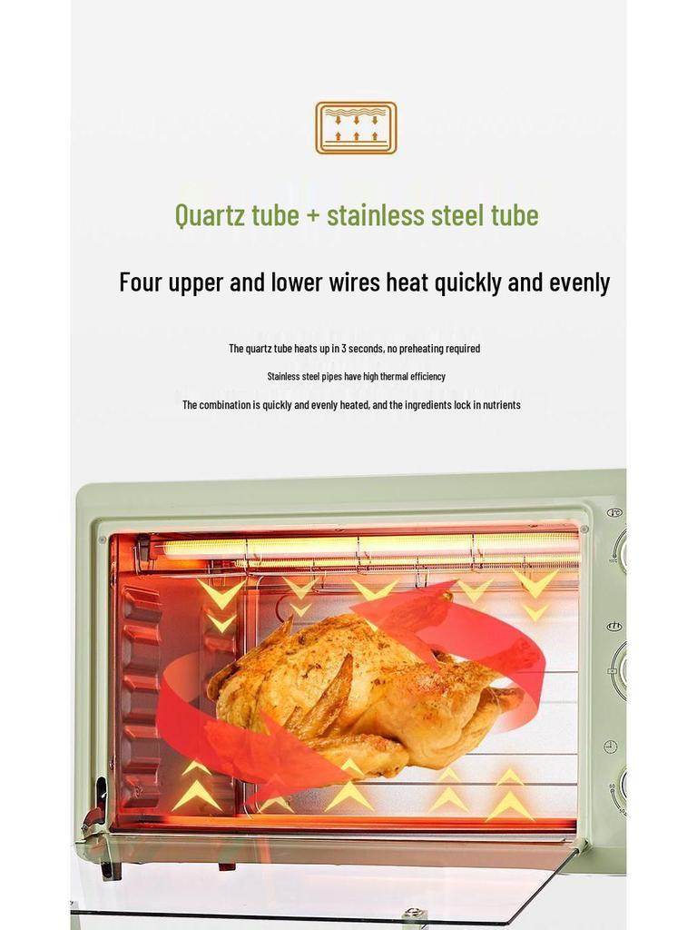 Large Capacity Electric Oven with Independent Temperature Control for Professional Baking, Mini Tarts, and Sweet Potatoes