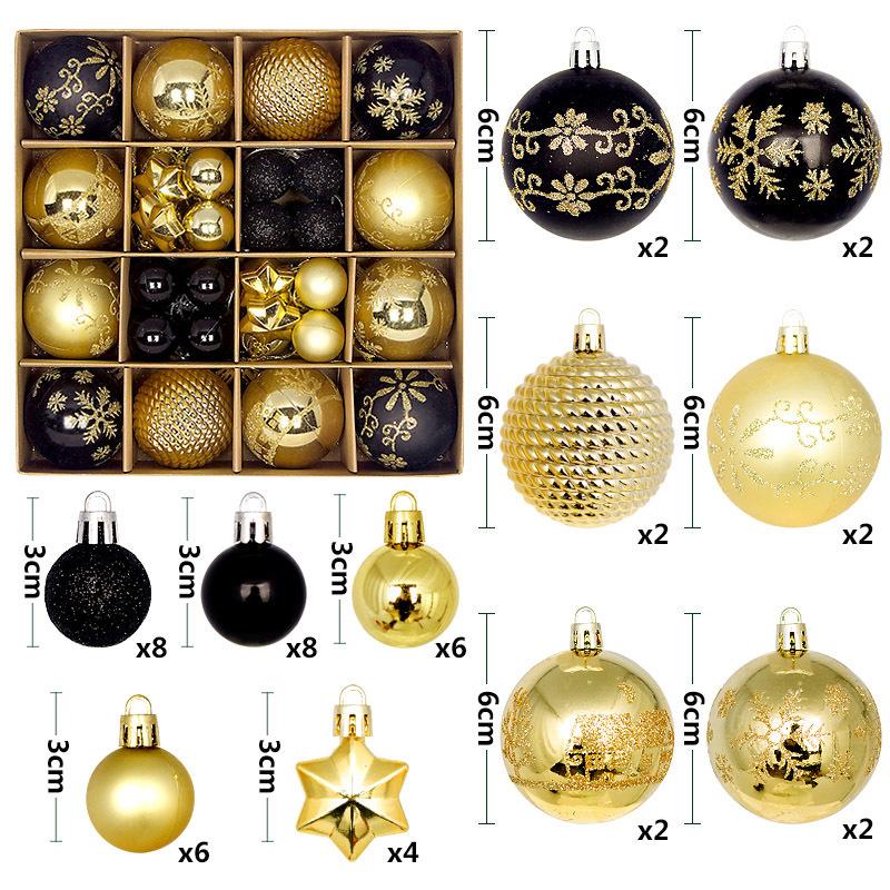 44 Pcs Christmas Ball Gift Box Christmas Tree Ornaments Colorful Balls Christmas Plastic Spherical Shaped Pendant Baubles/Ball