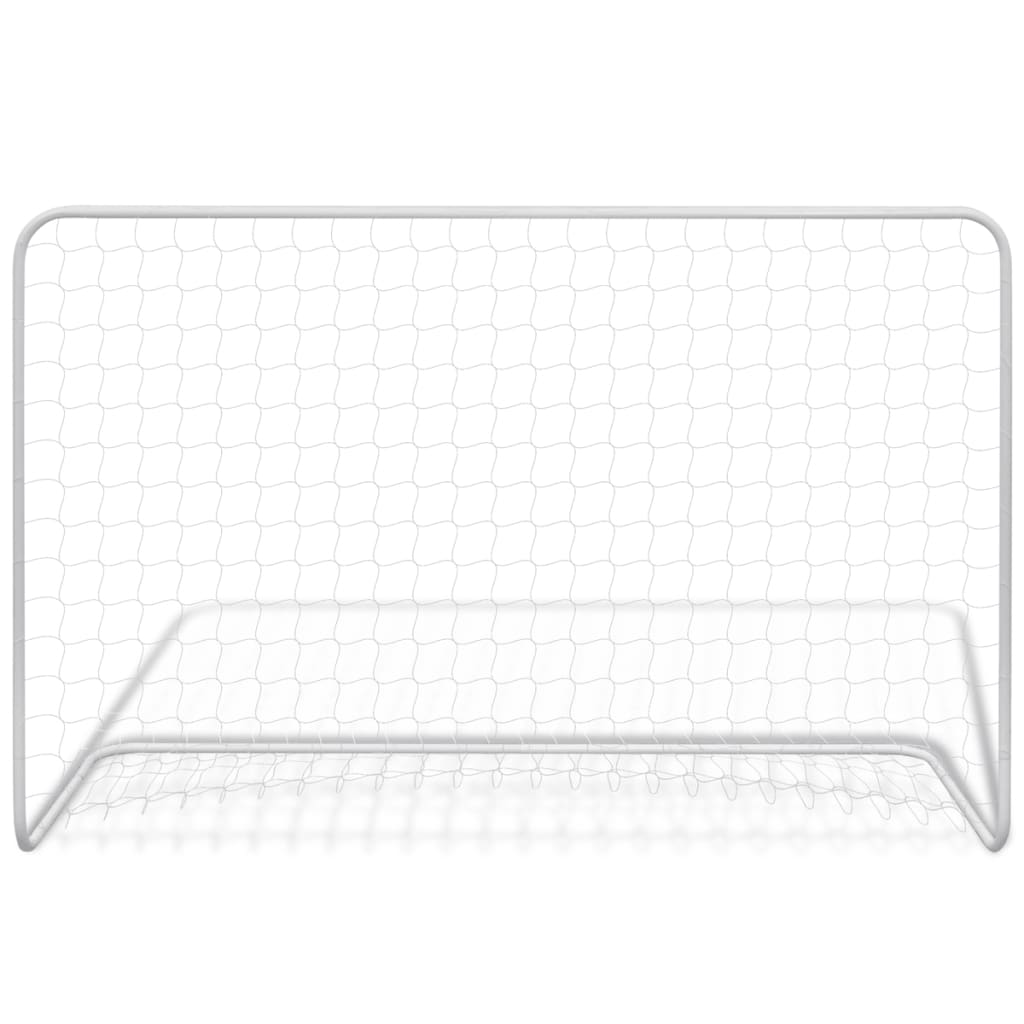 Football Goals Set of 2 with Nets 182 * 61 * 122 cm Steel White