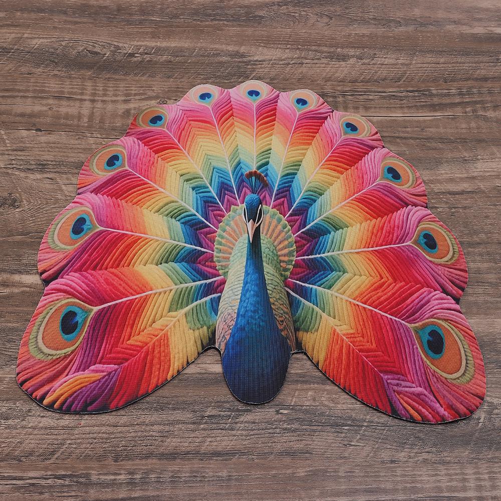 Special-shaped Peacock Mat Non-slip Bathroom Floor Mat  for Living Room Tea Table Bedside