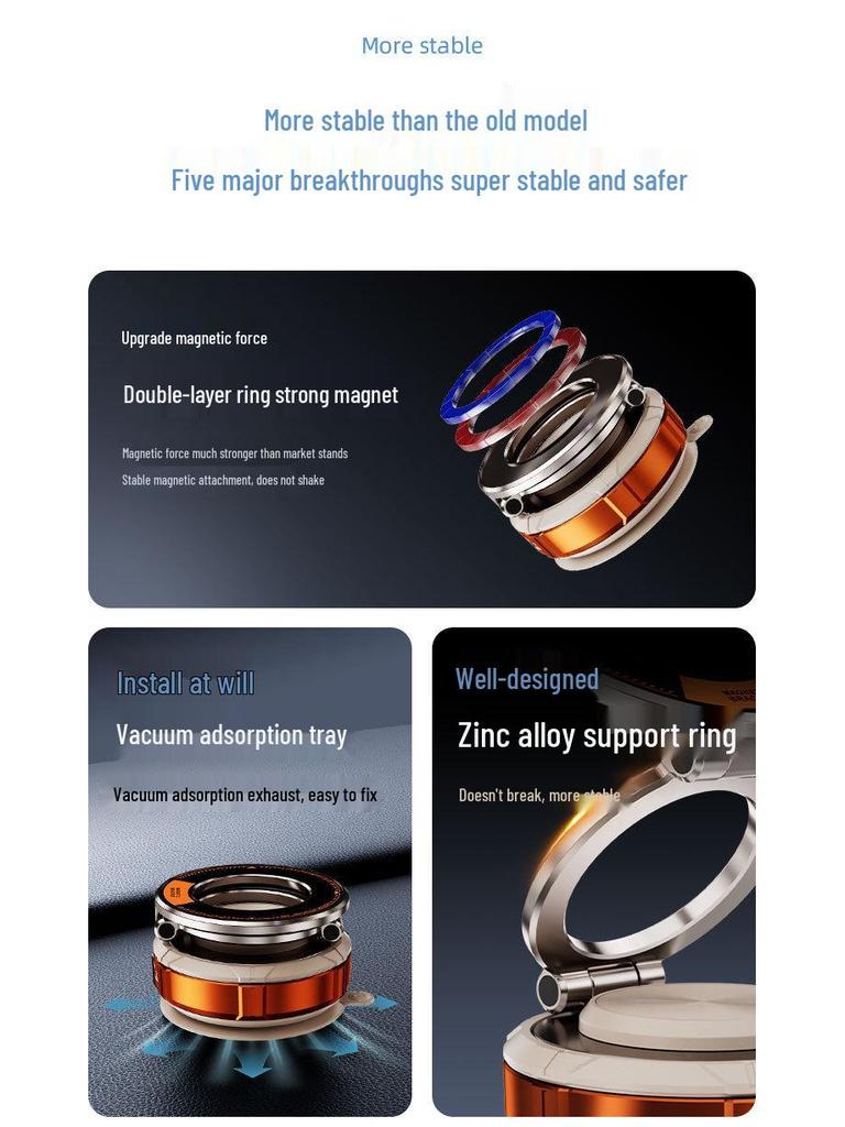 Portable Magnetic Car Phone Holder: Foldable Metal Rotating Mount for Navigation