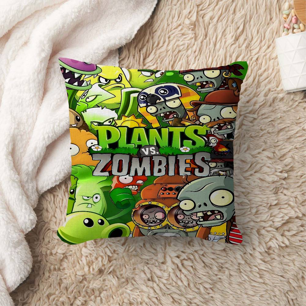 Classic Game P-Plants Vs Z-Zombies Lucky Dragon Pillow Cover Sofa Cushion Cover Home Room Decoration Children Gift