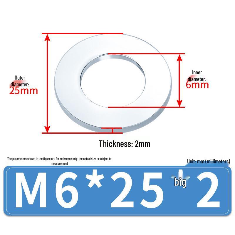 Extra Large Galvanized Metal Flat Washer (Sizes M1.6-M14)