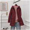 Women's Lightweight Hooded Down Jacket - Mid-Length Slim Fit Lightweight Fall/Winter Lightweight Plus Size Coat