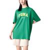Puma Lockeres Atmungsaktives T-Shirt mit Buchstabenprint, Rundhalsausschnitt, Kurzarm, Unisex-Oberteile, Grün 684366-86
