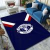 Manchester United Logo On Blue Patterned Carpet, Suitable As a Non Slip Play Mat for the Living Room and Bedroom Sofa