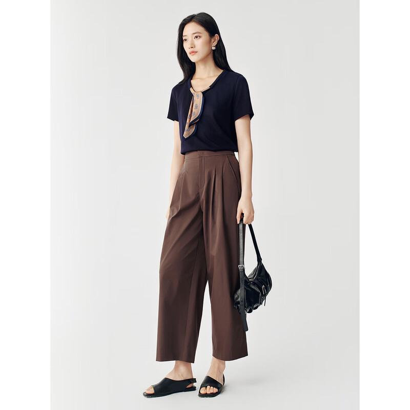 JUZUI Women's Ribbon V-Neck Lyocell Blouse