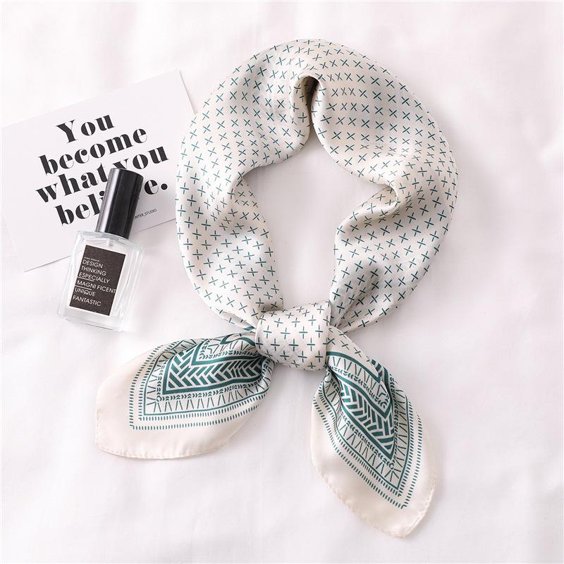 71 * 71Cm Square Scarf New European and American Simple Silk Scarf Simulation Silk Scarf Women's Professional Scarf Versatile Decoration
