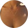 Goldhalskette für Damen 14 Karat Vergoldet/Silber Y-förmiger Anhänger Halskette Mehrschichtige Perlenkette Tropfenhalsketten Für Damen Geschenk