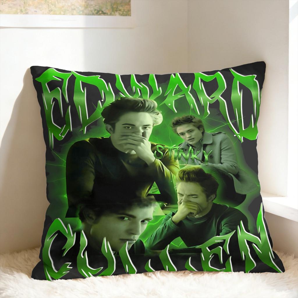 Edward Cullen Pillow Cover  Retro Trendy Pillow Case For Couch Sofa Bedroom Comfy Cushion Cover Birthday Present