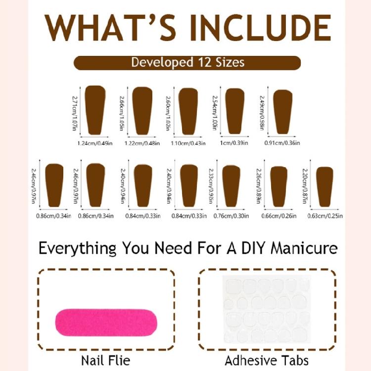 24Pcs Press on Nail Coffin Glues on Nail French Fake Nail Designs False Nail Artificial Nail Gifts for Women Girls