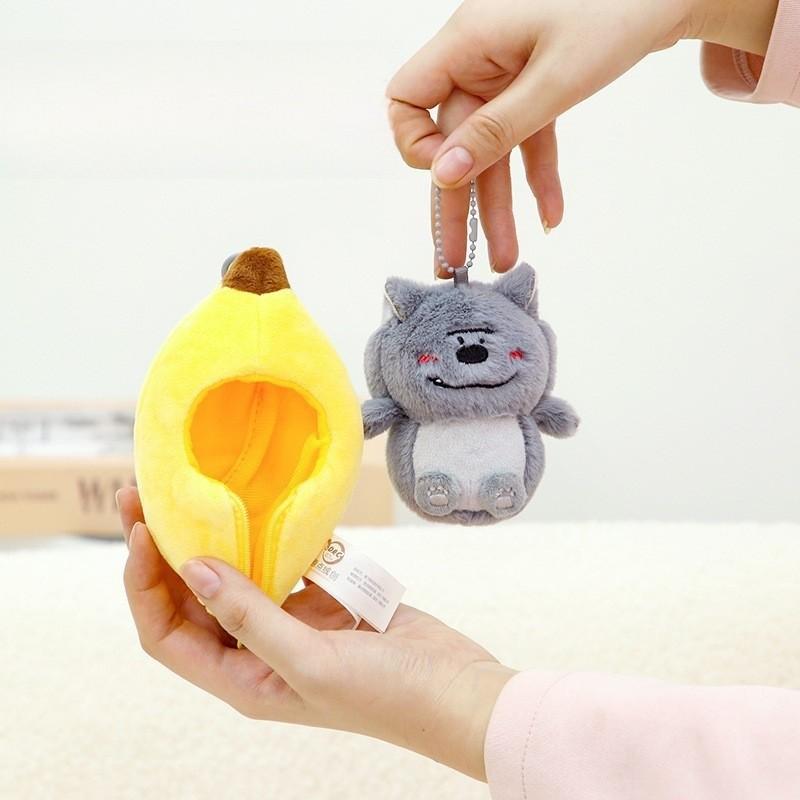 Pleasant Goat And Big Big Wolf Plush Keychain With Pp Cotton Inner For Gift And Collecting
