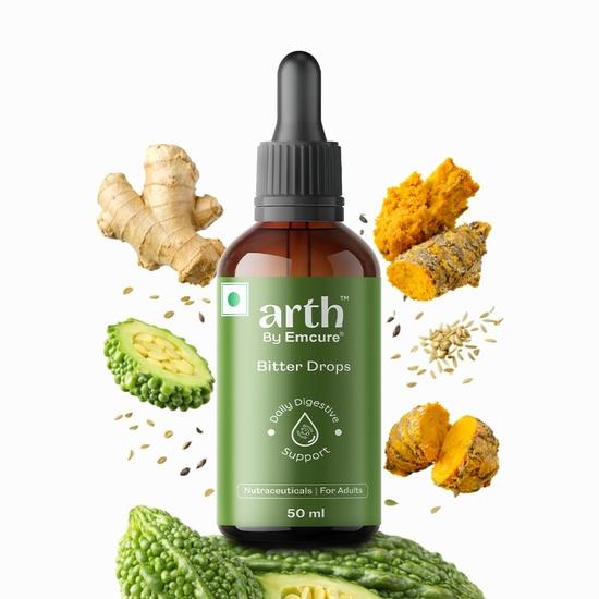 Arth by Emcure Bitter Drops Daily Digestive Support 50ml | 14 Herbal Bitters | Alcohol-Based Extract | Supports digestion | Helps with Bloating