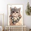 5d DIY Diamond Painting Cross Stitch Cute Animal Envelope Cat Diamond Embroidery Mosaic Full Round Drill Home Decor Arts