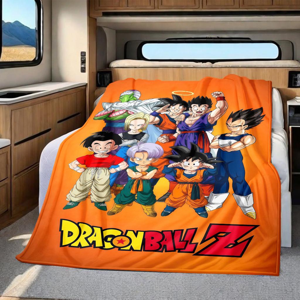 1 Stück DRAGON BALL Aufdruck Flanelldecke, Hohe Qualität für alle Jahreszeiten, Heimdekoration, Wärme und Komfort, Perfekt für Weihnachtsgeschenke