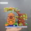 Kawaii Capybara Desktop Organizer Micro Mini Blocks Toy - DIY Micro Assembly for Anime Fans & Collectors,Ideal Toys for Children