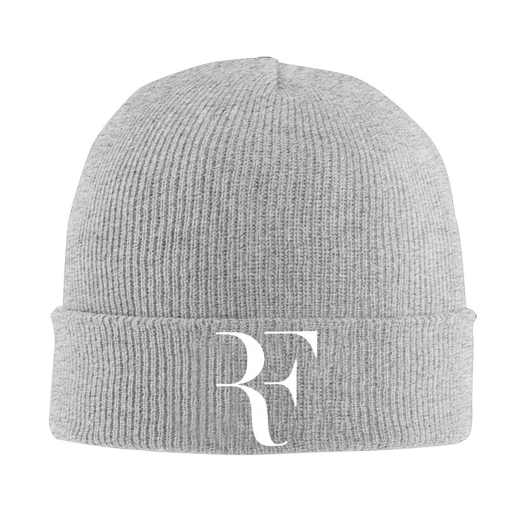 New RF Roger Logo Beanie For Unisex Women Winter Knitted Skull Cap