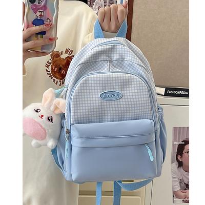 High Value Small Plaid Girl Cute Backpack Student Parade Small Backpack Girl Leisure Bag.