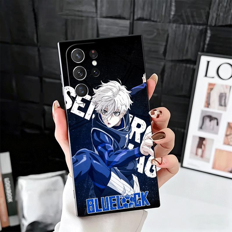 Blue L-Locks Nagi Seishiro Soft Phone Case for Samsung Galaxy S26 S25 Edge S24 Ultra S23 Plus S22 S21 FE S20 Black Cover Back Sh