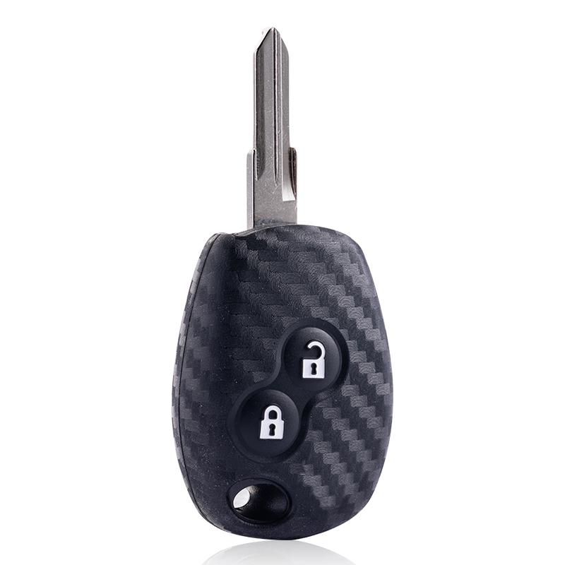 Carbon Fibre style Case Key Cover 2 Button For Renault Clio Scenic Megane Duster Sandero Captur Twingo Modus Car Remote Key