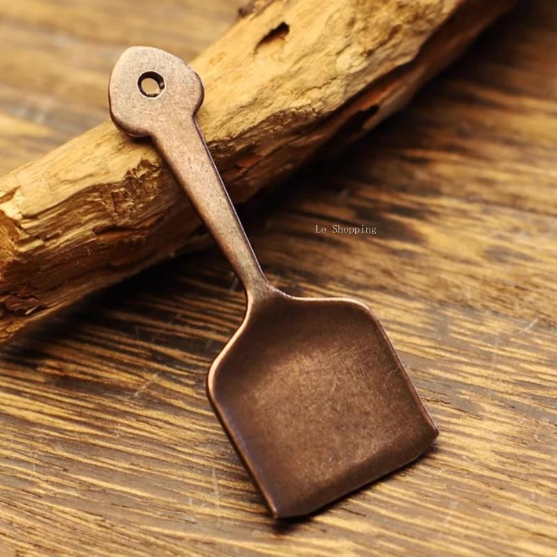 Purple Copper Color Pure Brass Ladle for Shovelling Ash Pressing Incense Supplies/Adding Incense Powder and Removing Ash Tool