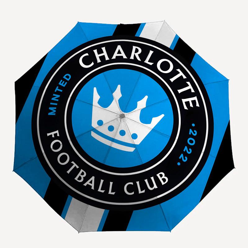 Charlotte Football Club, Minted 2022- Automatic Opening and Closing, 8-rib Structure Portable Umbrella, Suitable for Men and Women in All Se