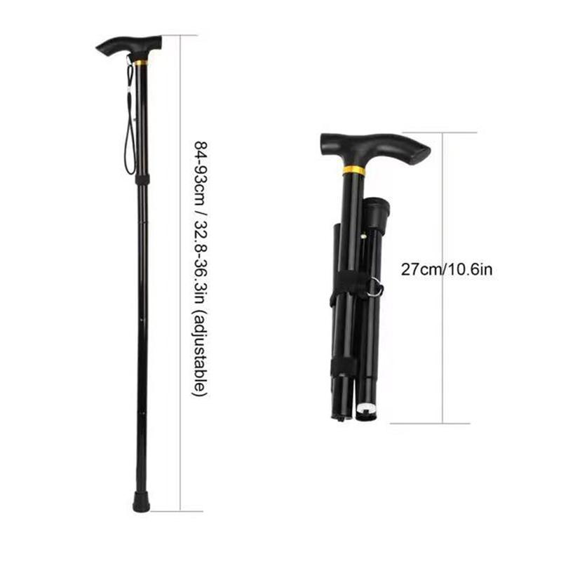 Walking Stick Hiking Trekking Poles Trail Ultralight 4 Section Adjustable Size Canes Aluminum Alloy Folding Walking Stick
