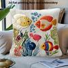 Colorful Tropical Fish Throw Pillow Cover Ocean Coral Reef Decorative Pillow Case For Nautical Home Decor