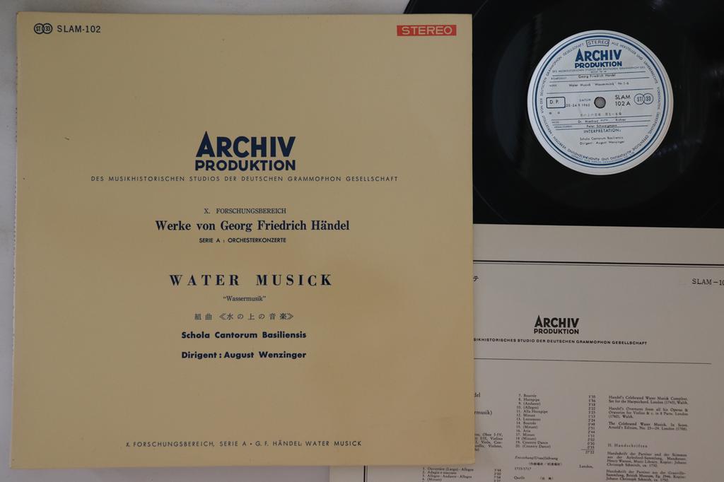 LP Record CHOLA CANTORUM BASILIENSIS AUGUST  G.f.handel Water Musick SLAM102 ARCHIV 1965 Japan Classical Used