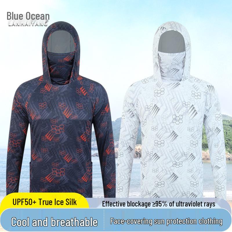 Camouflage Ice Silk UV Protection Fishing Clothes - Breathable, Sun-Proof Summer Wear