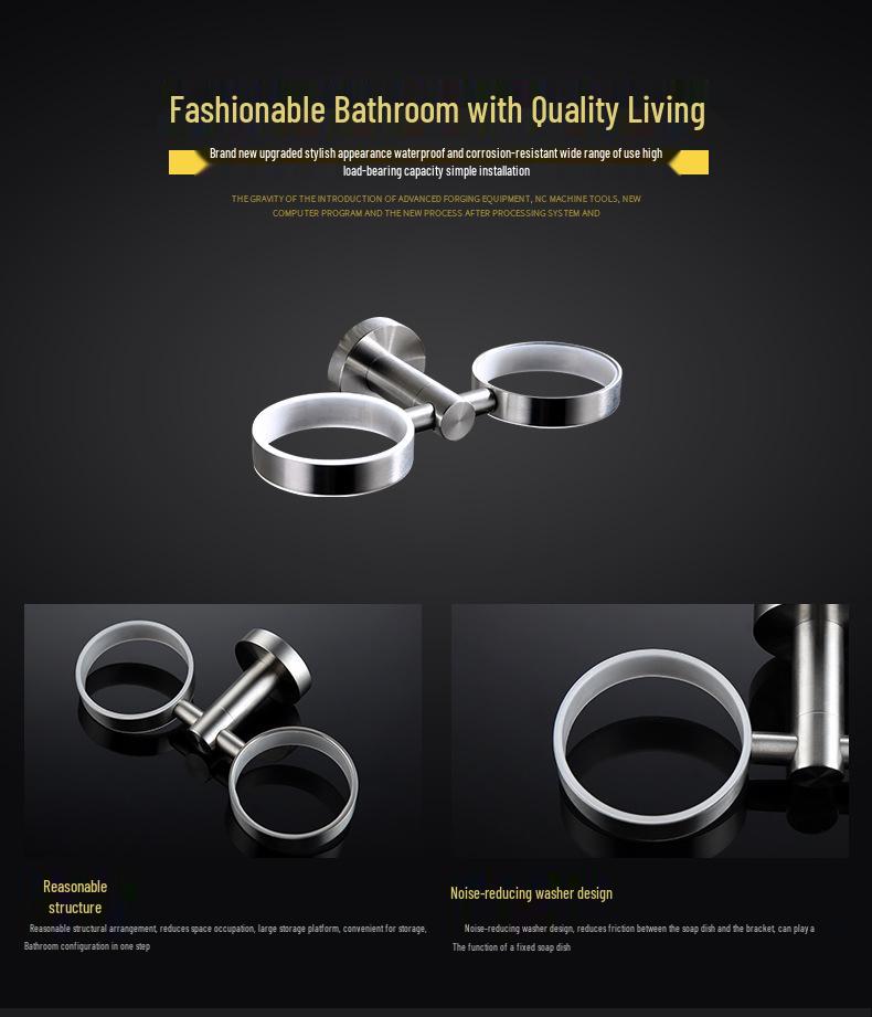 60 Series Model 304 Stainless Steel Wall-Mounted Towel Rack with Mirror Finish & Towel Ring