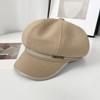 Suede Vintage Octagonal Hat Children'S Season Coffee Duck Tongue Beret Versatile Face Newsboy Hat