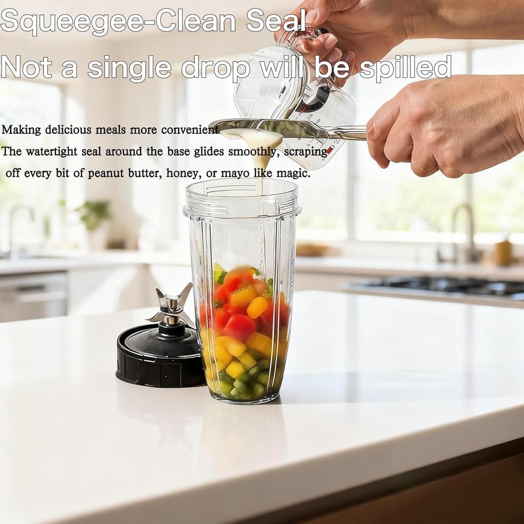 Kubek pomiarowy 4 w 1 z regulacją i uchwytem, Regulowana podstawa i uszczelka typu skrobak, Oszczędzający miejsce, Łatwy do czyszczenia do gotowania i pieczenia &