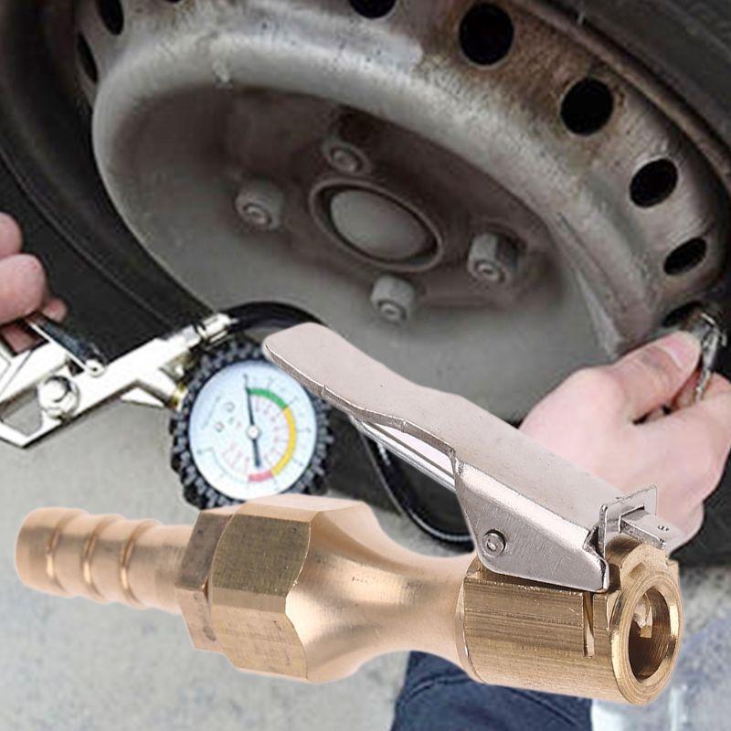 1/4" Lock On Metal Air Chucks Air Compressor Tire Inflator Tire Chuck with Clamp Connector for Hose Repair Inflate Chuck