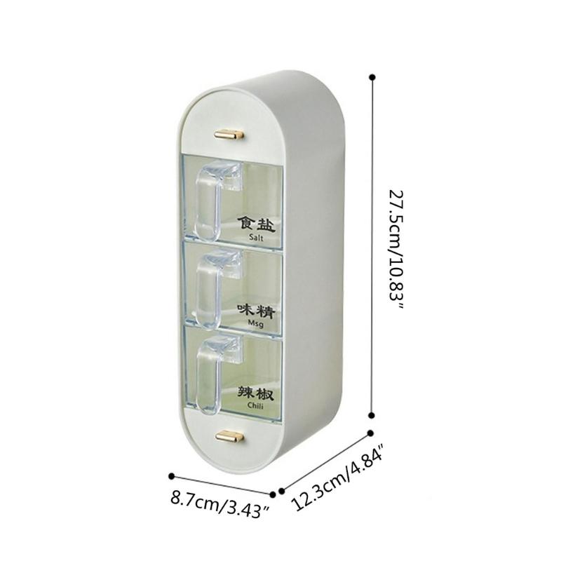 Wandmontierte Gewürzbox Freier Stanzbehälter Halter Zubehör für Trockennüsse Salz Pulver Organisation Etui