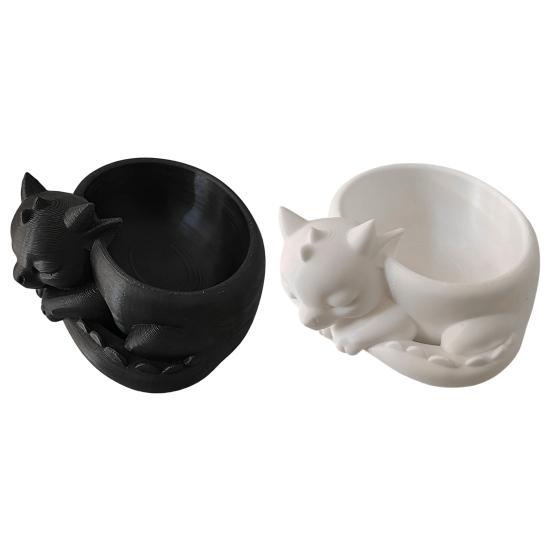 Flowerpot Ornament 3D Printed Sleeping Dragon Shape Matte Large Curved Planter 1 Pc