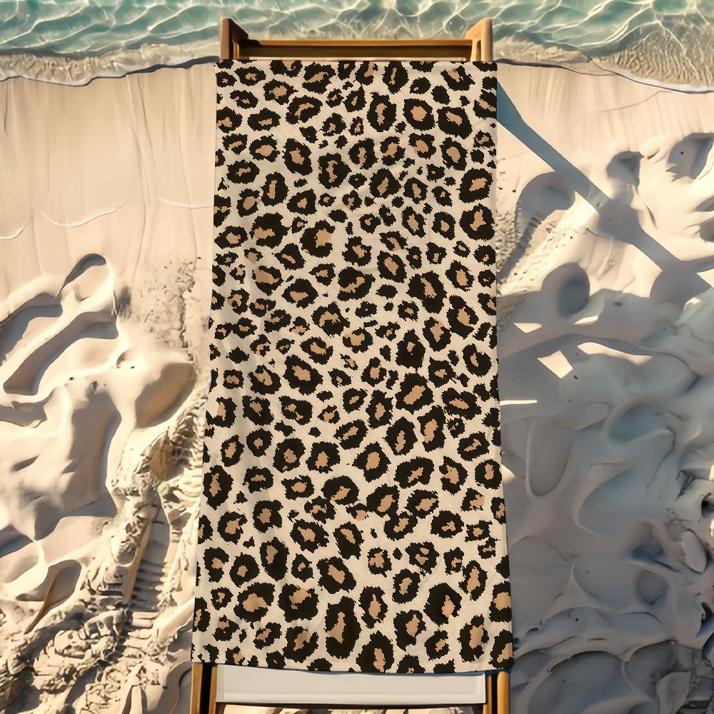 Y2K Leopard Towel Beach Towel Travel Lightweight Skin Friendly For Pool Beach Camping Cruise Summer